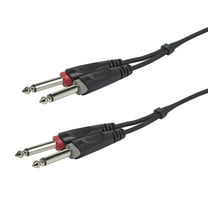 Monoprice Dual 1/4 Inch (TS) Male - 10 Feet - Instrument Cable Cord 26 AWG Conductors And Copper Braid Shielding