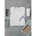 thumbnail image 3 of Paris Blue Pocket Letters  Men White T-Shirt, Male Large, 3 of 4