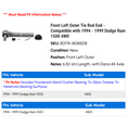 thumbnail image 2 of Front Left Outer Tie Rod End - Compatible with 1994 - 1999 Dodge Ram 1500 4WD - Quick Steer, 2 of 2