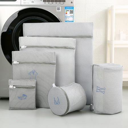 

2 Sets 12 Pieces Embroidery Mesh Laundry Bag Thick Delicate Durable Wash Bags with Zipper for Laundry Blouse Hosiery Stocking Underwear Bra and Lingerie