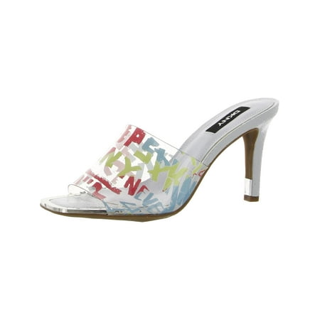 

DKNY Womens Open Toe Fashion Pump Heel Sandal 6.5 Clear/Pastel Multi Bronx
