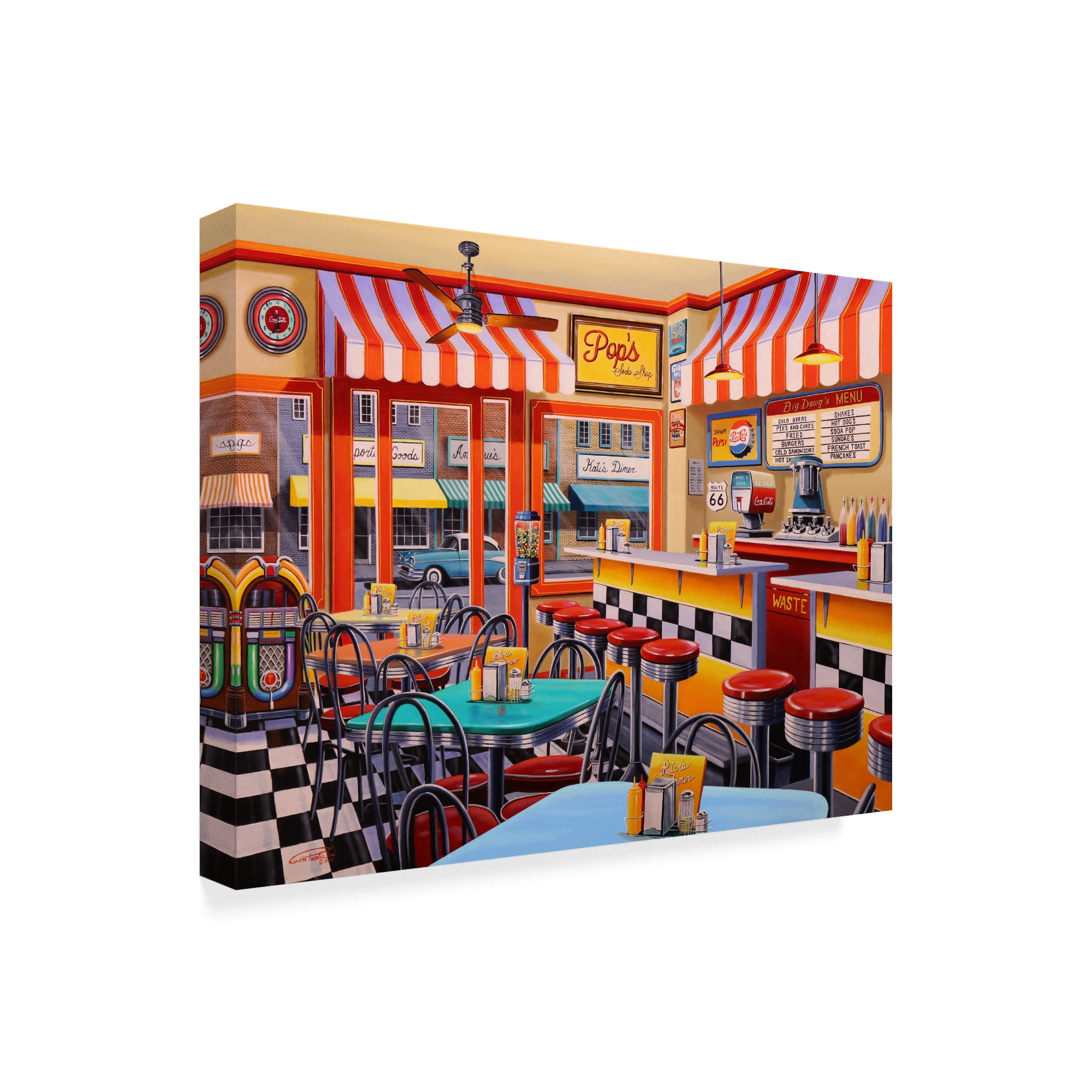 Trademark Fine Art 'Peters Malt Shop' Canvas Art by Geno Peoples