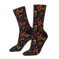 thumbnail image 1 of Fotbe Music Notes Calcetas Largas con Estampado para Hombre y Mujer – Calcetas de Compresión Transpirables y Elásticas, Viajar y Uso Diario Talla 5-11, 1 of 6
