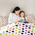 thumbnail image 4 of Feelyou Boho Multicolor Dot Full Size Comforter Sets, Cartoon Polka Print Bedding Comforter Set, White Purple Orange, Halloween Reversible, 3 Pieces, 1 Comforter and 2 Pillowcases, 4 of 7