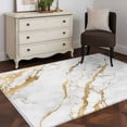 thumbnail image 4 of White Gold Marble Area&nbsp;Rug 4x6ft Abstract Marble Texture Contemporary Non-Slip&nbsp;Washable Square&nbsp;Rugs Soft Felt Indoor Floor Mat for Bedroom Kitchen Living Room Bathroom, 4 of 9