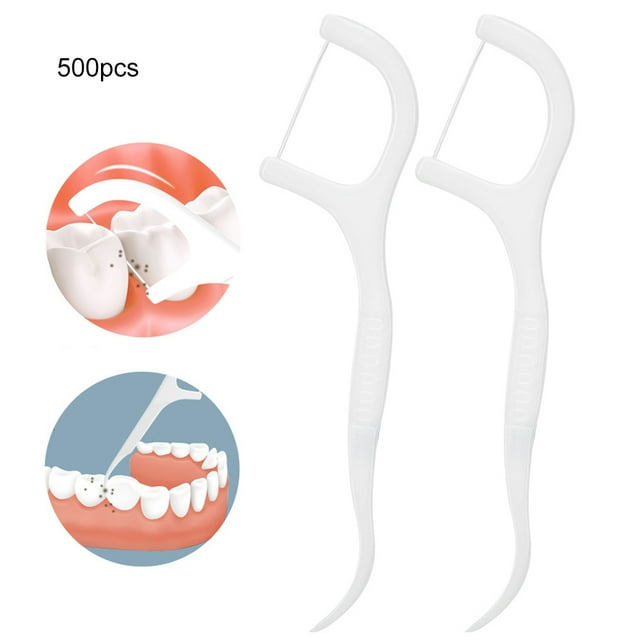 500pcs Desechable Talillo de Hilo Dientes Tainato de Tinción Hierda de Cuidado Oral de Hilo