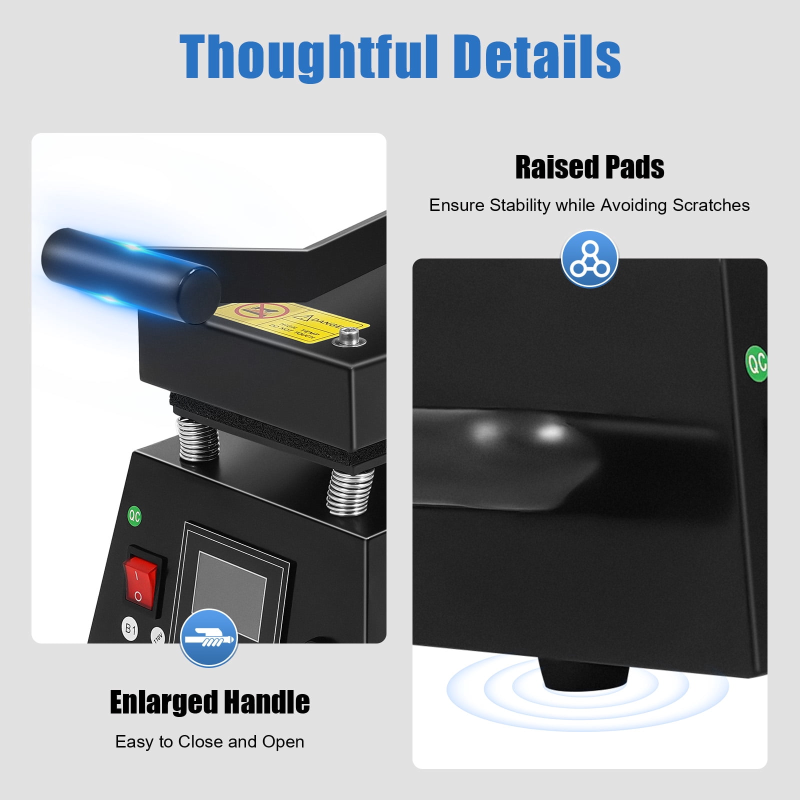 Heat Press Machine Clothing Logo Printing for Transfer Stickers Labels 4.7x4.7" for Stickers, Labels