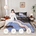 thumbnail image 3 of Manfei Aesthetic Marble Twin Comforter Sets, Marbling Metallic Bedding Set, Blue, Black and Gold, Black Reversible 2-Piece, 1 Comforter and 1 Pillowcase, 3 of 6