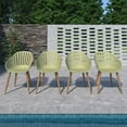 thumbnail image 4 of Menorca 11-Piece Teak Finish Wood FSC Certified and Aluminum Extendable Patio Dining Set With Green Chairs, 4 of 13