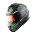 thumbnail image 2 of Martian Motorcycle Modular Full Face Helmet Flip up Dual Visor Sun Shield: HG362 Grey Green, 2 of 9