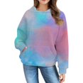 thumbnail image 6 of Mercatoo Girls Ribbed Hoodie Clothes Cute Cotton Soft Pullover Sweatshirts Teen Kids Long Sleeve Hoodie Tops with Pockets, 6 of 7