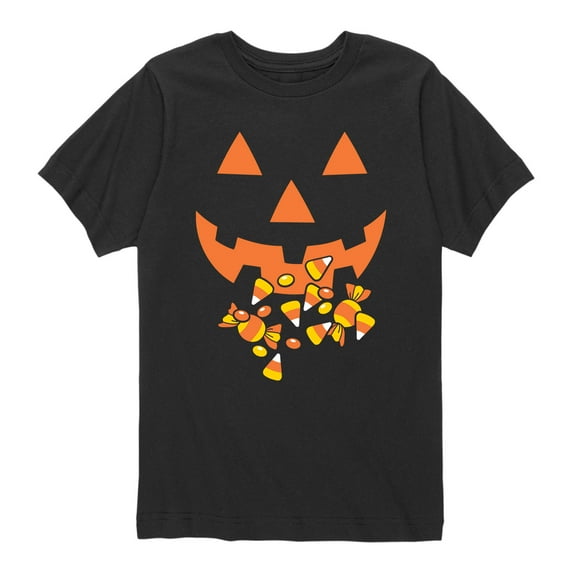 Instant Message - Pumkin Candy Face - Youth Short Sleeve Tee
