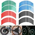 thumbnail image 2 of Taosunzt 16Pcs Car Motorcycle Bicycle Wheel Rim Reflective Sticker Tape Strip Decal Decor Blue, 2 of 8