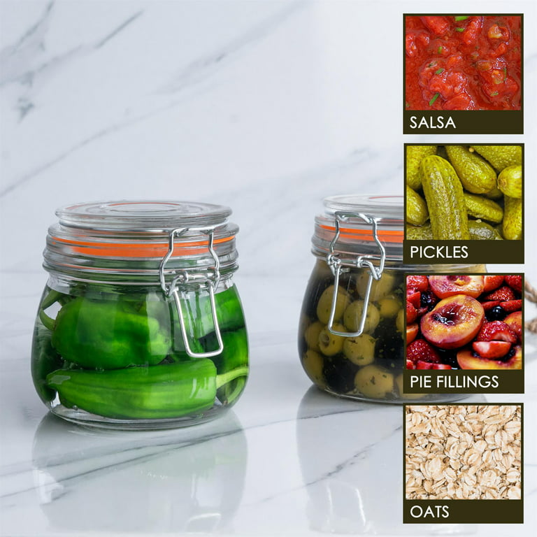 Glass Storage Jars Airtight Clip Top Lid Food Preserve Preserving