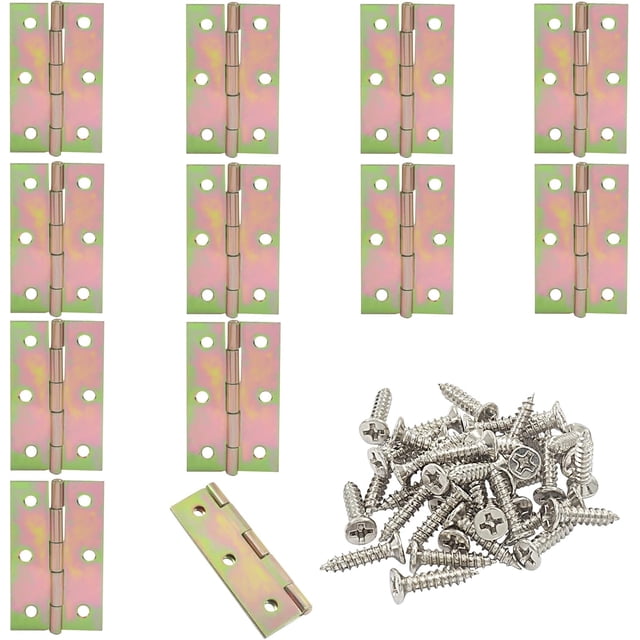 Murtenze 12 Pack 2.5 Inch Door Hinge, Colorful Butt Hinge Ball Bearing Window Outdoor Hinges with Mounting Screws