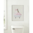 thumbnail image 6 of Kate and Laurel Sylvie Beaded Giraffe Taking a Bath Vintage Framed Canvas Wall Art by July Art Prints, 18x24 White, Zoo Animal Bath Wall Decor, 6 of 7