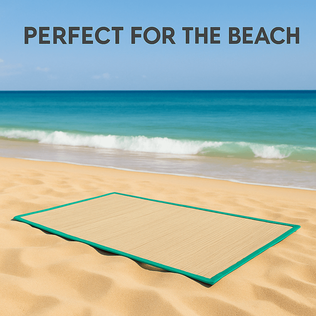 Dependable Industries 2 pack Rollable Woven Straw Yoga Beach Mat