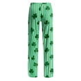 thumbnail image 6 of Domuza Mens St Patricks Day Pajamas Pants Shamrock Clover Elastic Waist Drawstring Pj Pants Soft Relaxed Fit Lounge Sleepwear with Pockets Fluorescent Green 2XL, 6 of 6