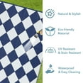 thumbnail image 5 of HOMERRY Geometric Plaid Outdoor Rug Straw Plastic Area Rug for Balcony Pool RV Waterproof Reversible Carpet, Navy/White, 9'x 12', 5 of 7