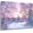 Purple, variant on Winter Forest Canvas Wall Art, Snow Covered Trees and Falling Snowflakes at Sunset Pink Purple Sky, Christmas Decor for Bathroom Living Room Bedroom