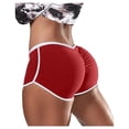 thumbnail image 2 of TrendOFT Womens Low Rise Stretchy Slim Fit Athletic Yoga Running Shorts Letter Print Ruched Gym Workout Fitness Sports Shorts with Pockets Breathable Quick Dry S-XL Red S, 2 of 5