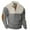 Gray, variant on Mens Corduroy Shirts with Elbow Patches Vintage Color Block Button Up Mock Neck Long Sleeve Casual Sweatshirts