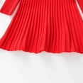 thumbnail image 6 of kids Toddler Knit Sweater Dress Baby Girls Fall Ribbed Long Sleeve Round Neck Pleated Dresses, 6 of 6