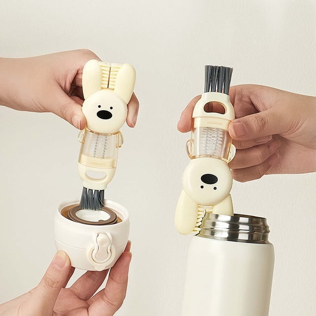 MTBLYS Juego de cepillos 4 en 1 para limpiar tapas de tazas|Mini cepillo de cocina para tapas de vidrio con aberturas estrechas