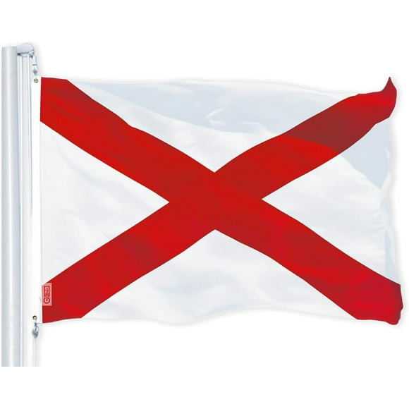 TRAHOO-Alabama AL State Flag | 3x5 Ft | LiteWeave Pro Series Printed 150D Polyester | Indoor/Outdoor, Vibrant Colors, Brass Grommets, Thicker and More Durable Than 100D 75D Polyester