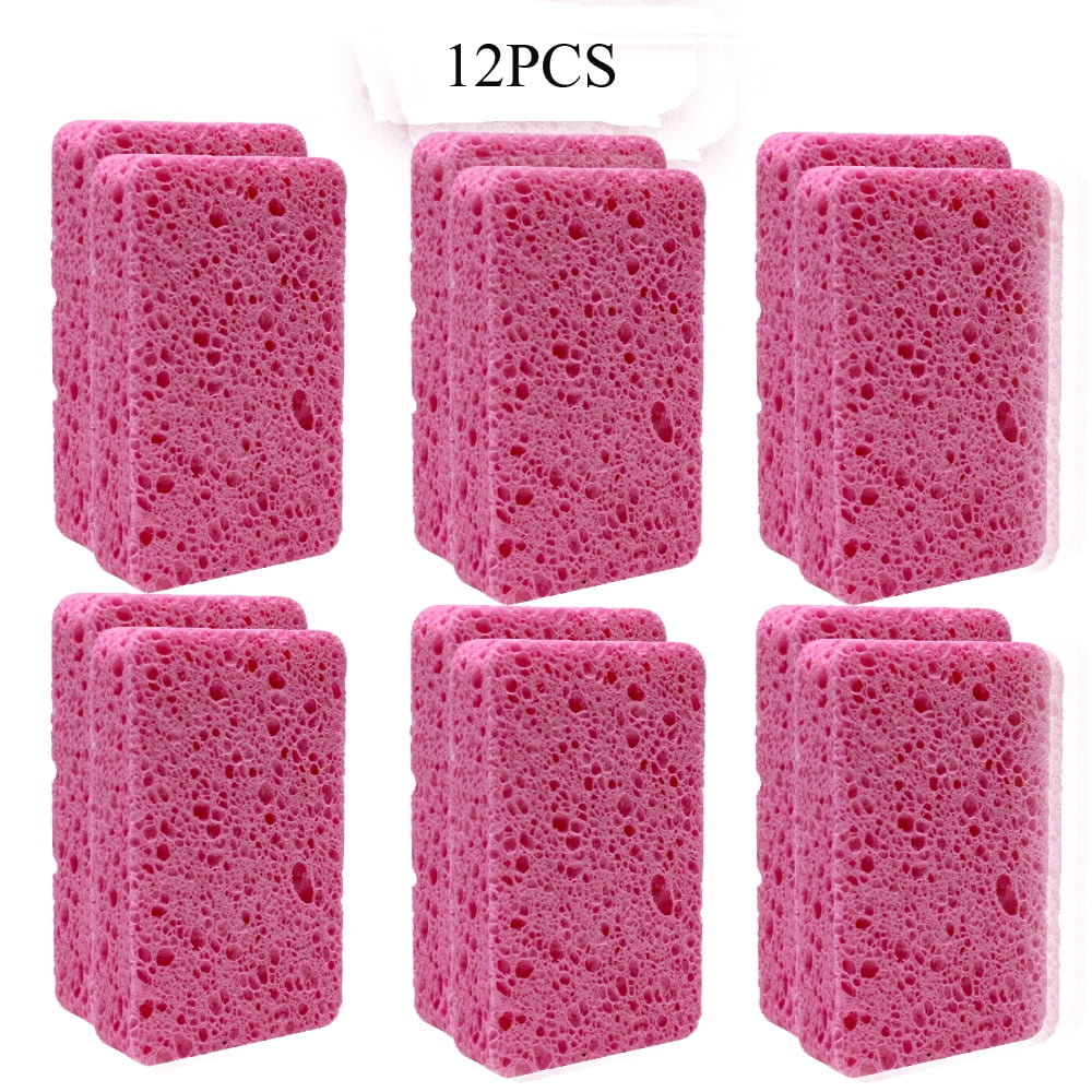 12-Count Kitchen Sponges- Compressed Cellulose Sponges Non-Scratch Natural  Dish Sponge for Kitchen Bathroom Cars, Funny Cut-Outs DIY for Kids