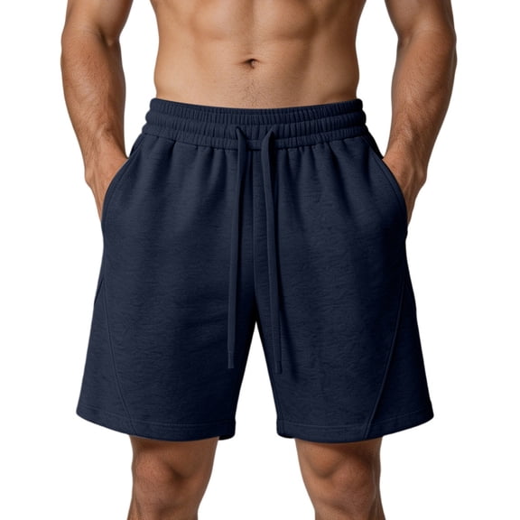 MYAOYI Men's Soft Fleece Shorts Elastic Waist Drawstring Casual Lounge Gym Shorts