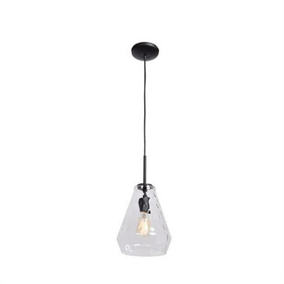 Access Lighting 50937-BL-CLR 9 in. Simplicite 1 Lumière Noir Pendentif Plafonnier