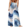 thumbnail image 3 of Pantalones de playa de gasa ligeros para mujer con protección solar, pantalones anchos de estilo bohemio estampados, blusa para mujer, 3 of 7