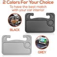 thumbnail image 2 of Trobo Steering Wheel Tray, Car Desk For Writing, Laptop, Tablet, iPad Or Notebook With Pen Slot, Food Eating Table With Cup Holder, Hooks On Most Vehicle Steering Wheels, Car Accessories For Travelers, 2 of 7