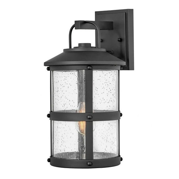 1 Light Medium Outdoor Wall Lantern in Coastal Style 9 inches Wide By 17.25 inches High-Black Finish-Led Lamping Type-E26 Medium Vintage Lamp Base