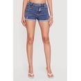 thumbnail image 3 of Women's WAX Acid Wash Denim Distressed Fixed Cuff Shorts, 3 of 4