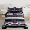 thumbnail image 2 of Feelyou Modern Boho Lines Bedding Comforter Set for Men, Purple Cycle Abstract Twin Comforter Sets, Fashion Stripes Art Reversible Bedding Set, Ultra Soft Bedroom Decor, 2-Piece, 2 of 8