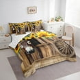 thumbnail image 3 of Castle Fairy Farmhouse Animal Donkey Twin Bedding Sets 7-Piece for Female Men Women,Yellow Floral Sunflowers Bedding Comforter Set Microfiber,Farmhouse Lodge Cabin Breathable Sheet Sets, 3 of 8