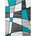 thumbnail image 3 of HR HANDCRAFT RUGS HR Color Block / Geometric /Linear Contemporary Hand Carved Area Rug Turquoise - 5' x 7', 3 of 5