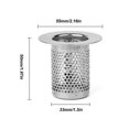 thumbnail image 3 of Filtro de desagüe para bañera, filtro de ducha de acero inoxidable de 5 cm, tapón para fregadero de cocina, malla filtrante, para baño y balcón., 3 of 5