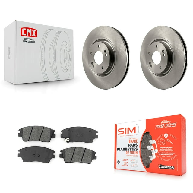 Transit Auto Front Disc Brake Rotors and Semi-Metallic Pads Kit for Car 2017-2022 Kia Sportage Turbocharged K8S-102581