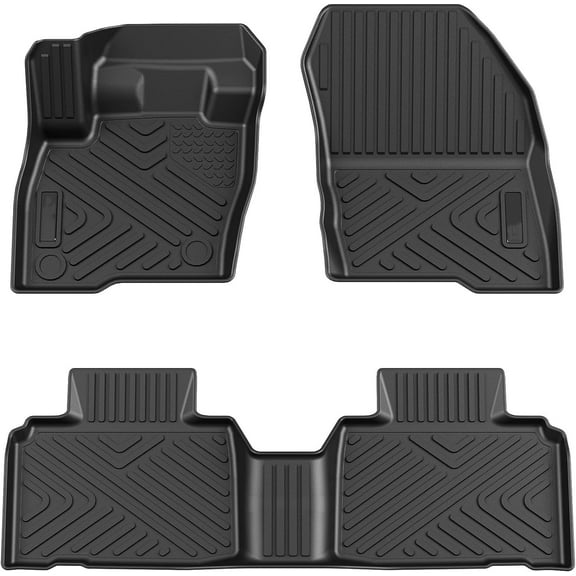 AOILE Floor Mats for 2015-2024 Ford Edge, 3D 2 Row Front & Rear Liner, All Weather Protection Odorless, Black