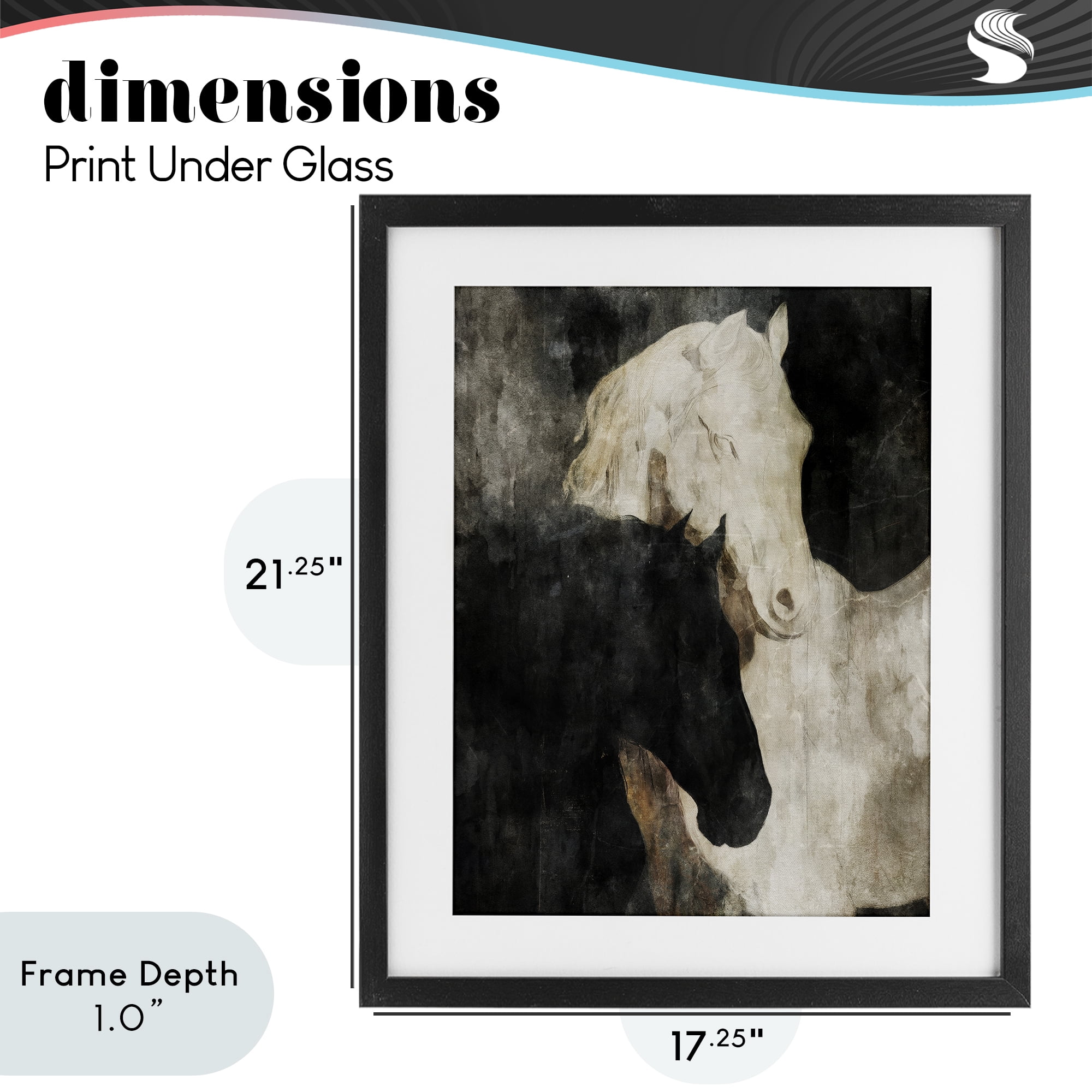 Stupell Industries Dual Spirit Horses Black Framed Print Under Glass, design by Svetlana Aleynikova
