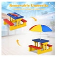 thumbnail image 3 of Kids Picnic Table, Outdoor Kids Table and Set w/Removable Umbrella, Plastic Children Patio Furniture, Toddler Picnic Tables for Backyard, Garden, , Gift for Boys Girls (Multicolor), 3 of 9