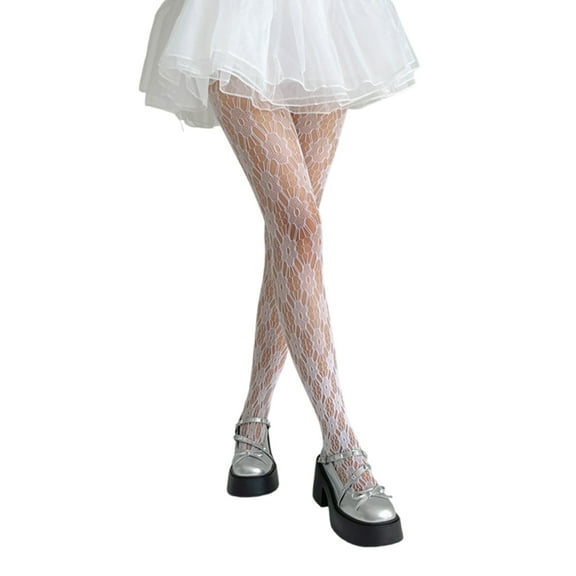 ZPAQI Elegant Lace Floral Fishnet Leggings Tights Vintage Mesh Pantyhose for Ladies