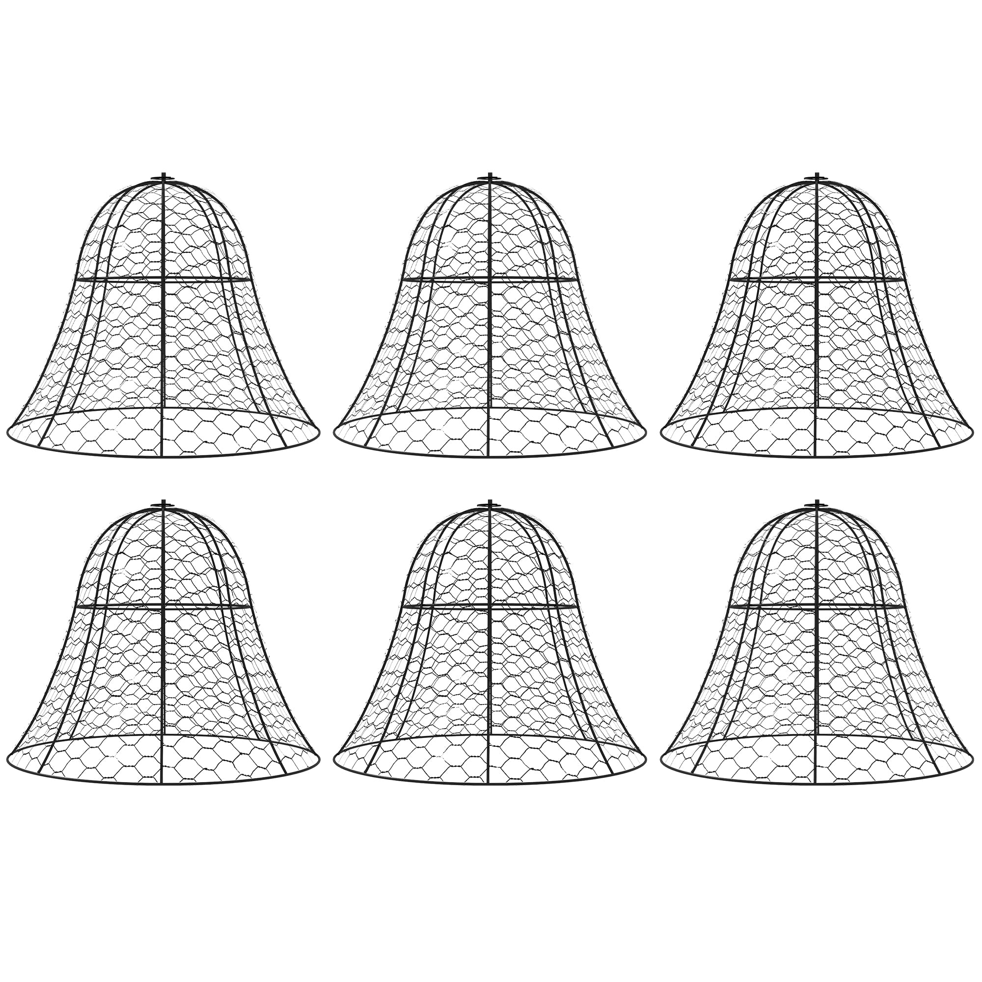 Outsunny 6 Pack Garden Chicken Wire Cloche, Animal Plant Protectors, Black