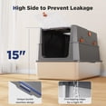 thumbnail image 4 of Stainless Steel Litter Box with Lid, Large Enclosed  Litter Box for Big Cats, Metal  Box with High Sided Enclosure & Scoop, Front & Top Entry, Odor Free, Anti-Leakage, Grey, 4 of 6