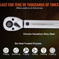 thumbnail image 3 of VEVOR 1/4 3/8 & 1/2 inch Drive Click Torque Wrench 10-250in.lb Dual-Direction Mechanical Dual Range Kit with Adapters Black - 20-200in.lb, 3 of 5