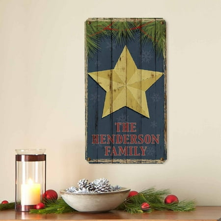 Personalized Christmas Star Metal Sign