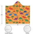 thumbnail image 3 of Wearable Blanket,Orange Dinosaur Volcano Pattern Hooded Wearable Flannel Blanket for Adults & Teens,Winter Poncho Shawl Wrap Cape Cozy Anti-Pill,50"x60", 3 of 5